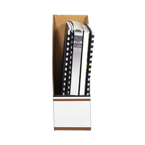 Picture of Corrugated Cardboard Magazine File, 4 x 11 x 12.25, Wood Grain, 12/Carton