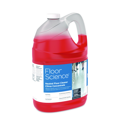 Picture of Floor Science Neutral Floor Cleaner Concentrate, Citrus Scent, 1 gal, 4/Carton