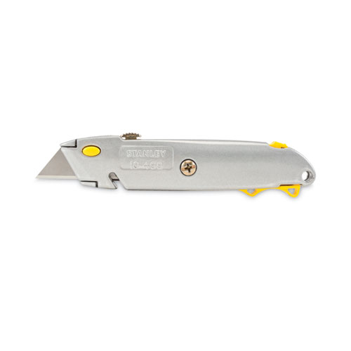 Picture of Quick-Change Utility Knife with Twine Cutter and (3) Retractable Blades, 6" Metal Handle, Gray