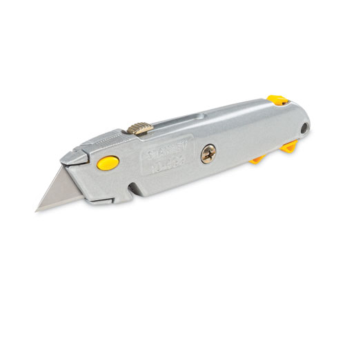 Picture of Quick-Change Utility Knife with Twine Cutter and (3) Retractable Blades, 6" Metal Handle, Gray, 6/Box