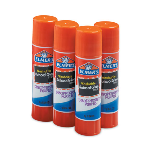 Picture of Washable School Glue Sticks, 0.24 oz, Applies Purple, Dries Clear, 4/Pack