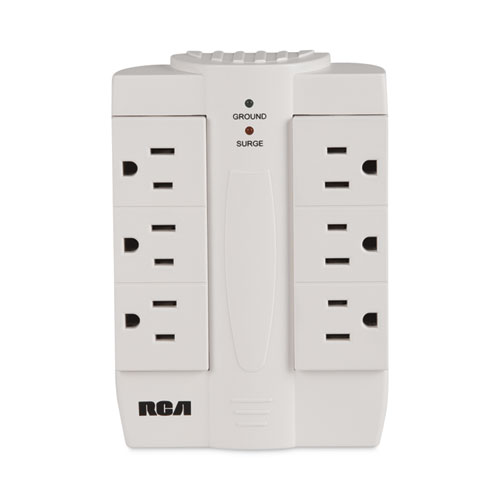 Picture of 6 Outlet Swivel Surge Protector, 6 AC Outlets, 1,200 J, White