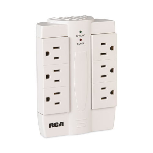 Picture of 6 Outlet Swivel Surge Protector, 6 AC Outlets, 1,200 J, White