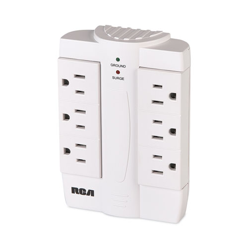 Picture of 6 Outlet Swivel Surge Protector, 6 AC Outlets, 1,200 J, White