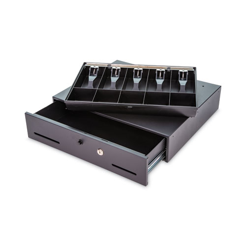 Picture of Metal Cash Drawer, Coin/Cash, 10 Compartments, 16 x 11.25 x 2.25, Black