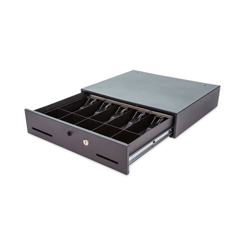 Picture of Metal Cash Drawer, Coin/Cash, 10 Compartments, 16 x 11.25 x 2.25, Black