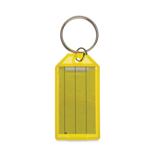 Picture of Key Tags, Metal/Plastic, Green/Orange/Purple/Yellow, 4/Pack