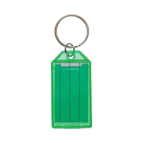 Picture of Key Tags, Metal/Plastic, Green/Orange/Purple/Yellow, 4/Pack