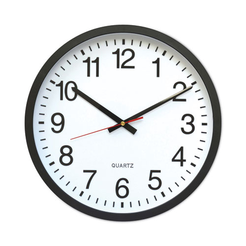 Picture of Classic Round Wall Clock, 12.63" Overall Diameter, Black Case, 1 AA (sold separately)