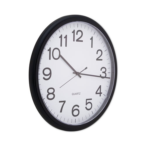 Picture of Round Wall Clock, 13.5" Overall Diameter, Black Case, 1 AA (sold separately)