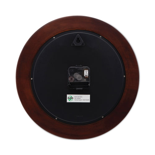 Picture of Round Wood Wall Clock, 12.75" Overall Diameter, Cherry Case, 1 AA (sold separately)