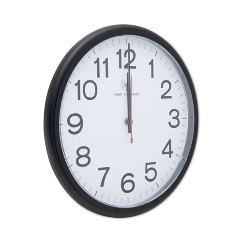 Picture of Deluxe 13 1/2" Indoor/Outdoor Atomic Clock, 13.5" Overall Diameter, Black Case, 1 AA (sold separately)