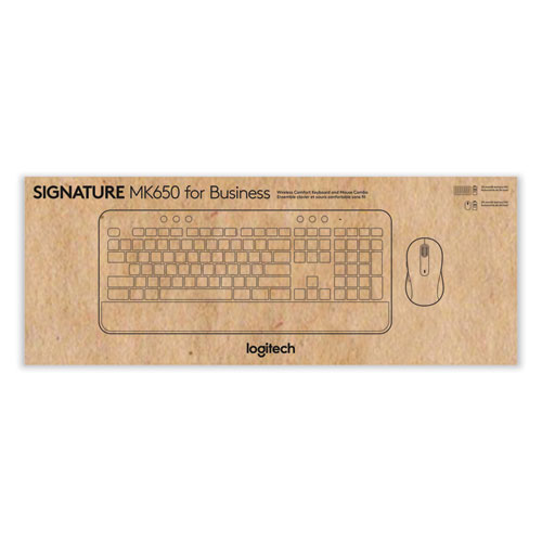 Picture of Signature MK650 Wireless Keyboard and Mouse Combo for Business, 2.4 GHz Frequency/32 ft Wireless Range, Graphite