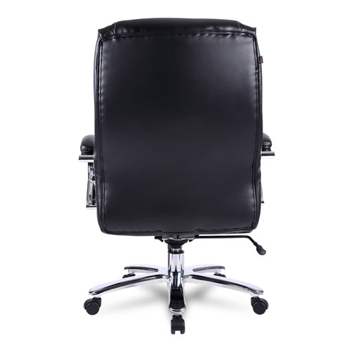 Picture of Alera Maxxis Series Big/Tall Bonded Leather Chair, Supports 500 lb, 19.7" to 25" Seat Height, Black Seat/Back, Chrome Base