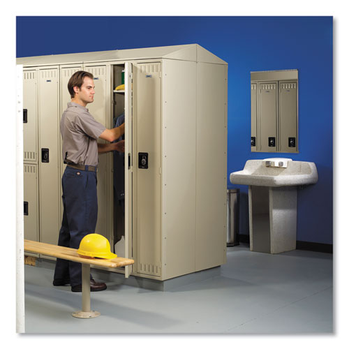 Picture of Sixteen Box Compartments and Coat Bar, 72w x 18d x 72h, Sand