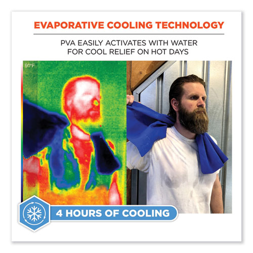 Picture of Chill-Its 6602 Evaporative PVA Cooling Towel, 29.5 x 13, One Size Fits Most, PVA, Gray