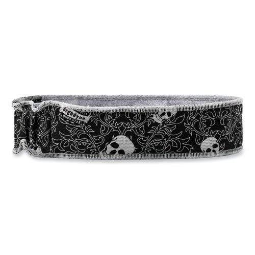 Picture of Chill-Its 6605 High-Performance Terry Cloth Sweatband, Cotton Terry Cloth, One Size Fits Most, Skulls