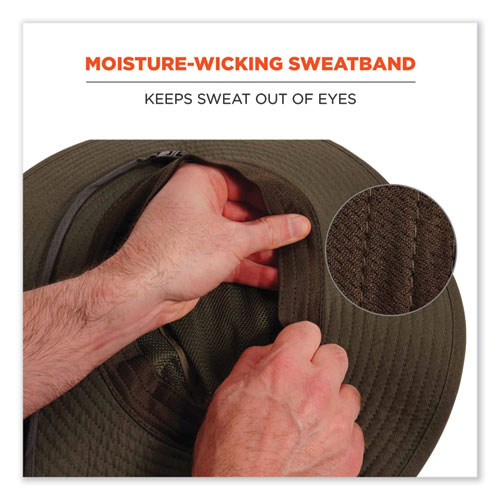 Picture of Chill-Its 8936 Lightweight Mesh Paneling Ranger Hat, Small/Medium, Olive