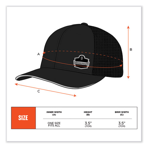 Picture of Chill-Its 8937 Performance Cooling Baseball Hat, One Size Fits Most, Black