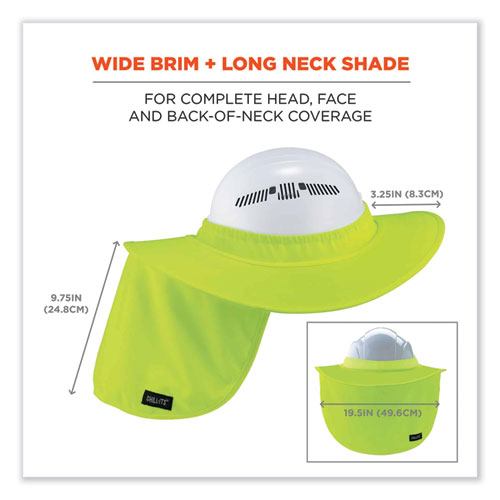 Picture of Chill-Its 6660 Hard Hat Brim + Neck Shade, 19.5 x 9.75, Lime