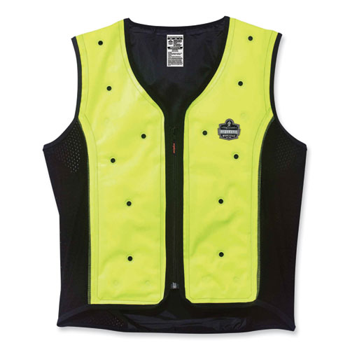 Chill-Its+6685+Premium+Dry+Evaporative+Cooling+Vest+with+Zipper%2C+Nylon%2C+X-Large%2C+Lime
