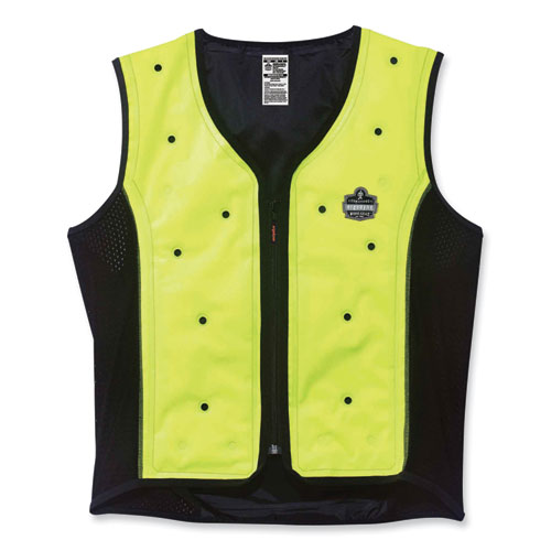 Chill-Its+6685+Premium+Dry+Evaporative+Cooling+Vest+with+Zipper%2C+Nylon%2C+3X-Large%2C+Lime