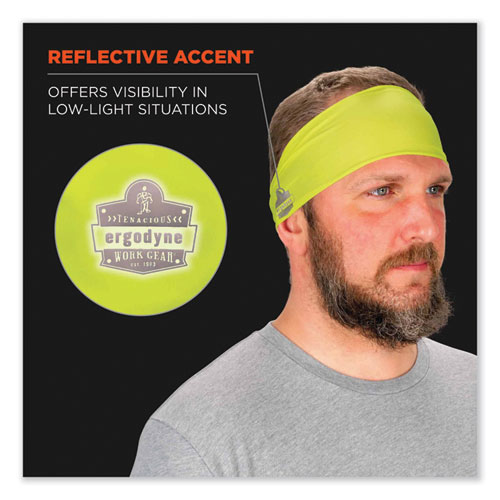 Picture of Chill-Its 6634 Performance Knit Cooling Headband, Polyester/Spandex, One Size Fits Most, Lime