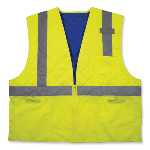 Picture of Chill-Its 6668 Class 2 Hi-Vis Safety Cooling Vest, Polymer, Small, Lime