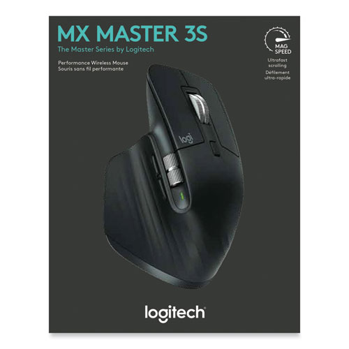 Picture of MX Master 3S Performance Wireless Mouse, 2.4 GHz Frequency/32 ft Wireless Range, Right Hand Use, Black