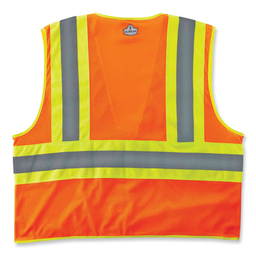 Picture of GloWear 8229Z Class 2 Economy Two-Tone Zipper Vest, Polyester, Small/Medium, Orange