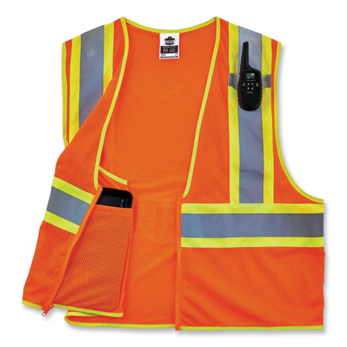 Picture of GloWear 8229Z Class 2 Economy Two-Tone Zipper Vest, Polyester, Small/Medium, Orange