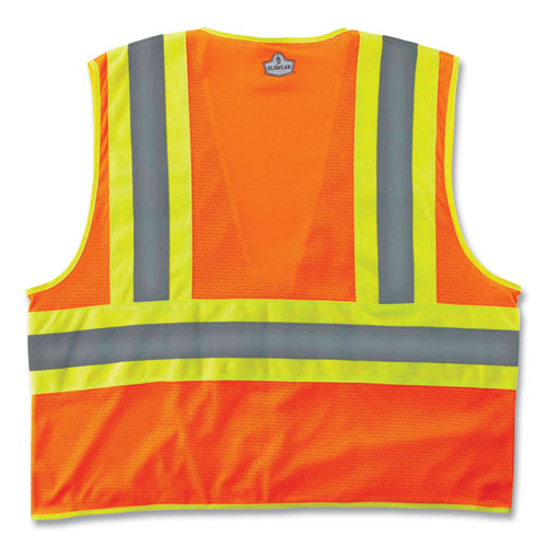 Picture of GloWear 8229Z Class 2 Economy Two-Tone Zipper Vest, Polyester, 2X-Large/3X-Large, Orange