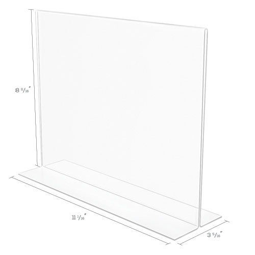 Picture of Anti-Glare Stand Up Double Sided Sign Holder, 8.5 x 11, Clear