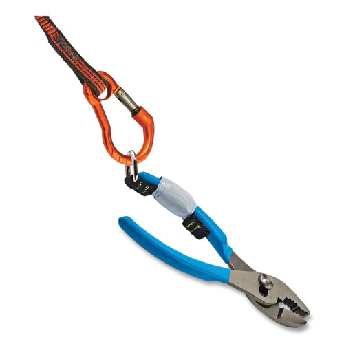 Picture of Squids 3700 Nylon Webbing Tool Tails with D-Rings, 2 lb Max Working Capacity, 3.5" Long, Black, 6/Pack, 10 Packs/Carton