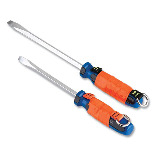 Picture of Squids 3700 Nylon Webbing Tool Tails with D-Rings, 2lb Max Working Capacity, 4.5" Long, Orange/Black, 6/Pack, 10 Packs/Carton