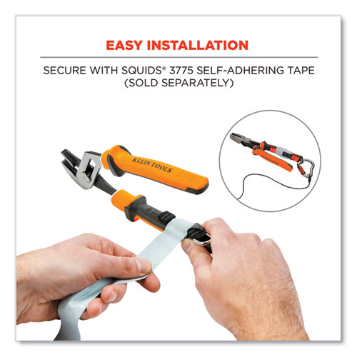 Picture of Squids 3700 Nylon Webbing Tool Tails with D-Rings, 2 lb Max Working Capacity, 5.5", Black, 6/Pack, 10 Packs/Carton