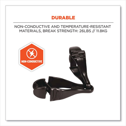 Picture of Squids 3400 Glove Clip Holder with Dual Clips, 1 x 1 x 6.5, Acetal Copolymer, Black, 100/Carton