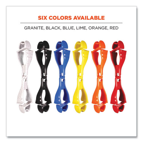 Picture of Squids 3400 Glove Clip Holder with Dual Clips, 1 x 1 x 6.5, Acetal Copolymer, Black, 100/Carton