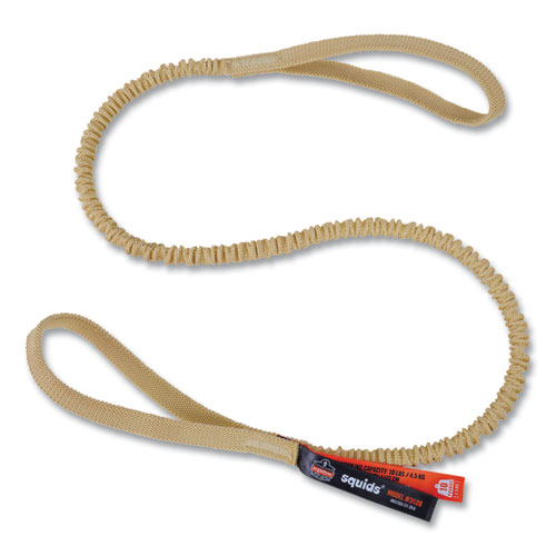Picture of Squids 3120 Burn + CR Aramid Tool Lanyard with Loop Ends, 10 lb Max Working Capacity, 38" to 48" Long, Yellow