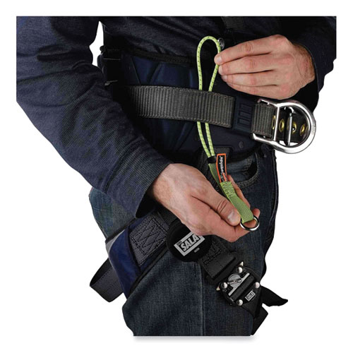 Picture of Squids 3703 Elastic Loop Tool Tails with D-Rings, 15 lb Max Working Capacity, 15" Long, Lime, 3/Pack, 20 Packs/Carton