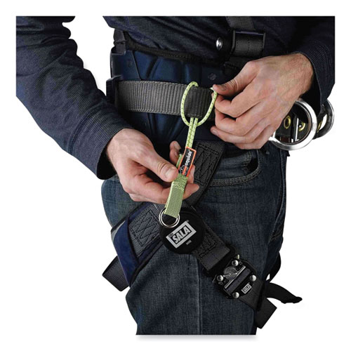 Picture of Squids 3703 Elastic Loop Tool Tails with D-Rings, 15 lb Max Working Capacity, 15" Long, Lime, 3/Pack, 20 Packs/Carton