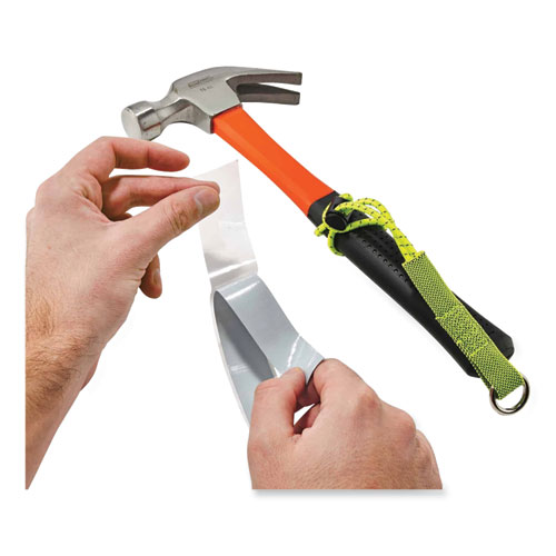 Picture of Squids 3703 Elastic Loop Tool Tails with D-Rings, 15 lb Max Working Capacity, 15" Long, Lime, 3/Pack, 20 Packs/Carton