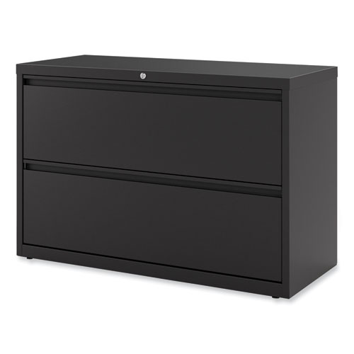 Picture of Lateral File, 2 Legal/Letter-Size File Drawers, Black, 42" x 18.63" x 28"