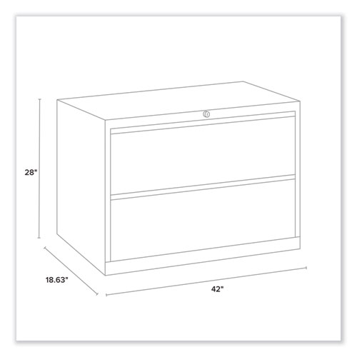 Picture of Lateral File, 2 Legal/Letter-Size File Drawers, Charcoal, 42" x 18.63" x 28"