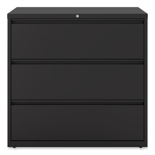 Picture of Lateral File, 3 Legal/Letter/A4/A5-Size File Drawers, Black, 42" x 18.63" x 40.25"