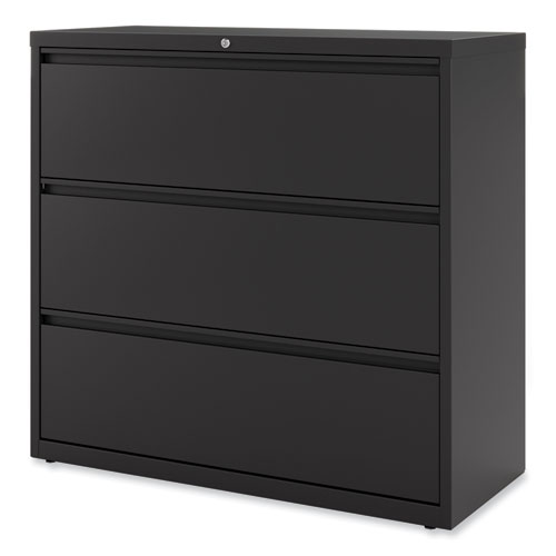 Picture of Lateral File, 3 Legal/Letter/A4/A5-Size File Drawers, Black, 42" x 18.63" x 40.25"