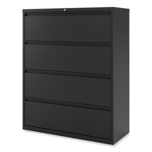 Picture of Lateral File, 4 Legal/Letter-Size File Drawers, Black, 42" x 18.63" x 52.5"