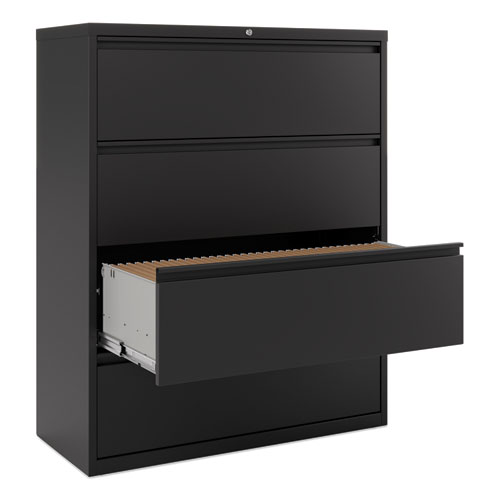 Picture of Lateral File, 4 Legal/Letter-Size File Drawers, Black, 42" x 18.63" x 52.5"