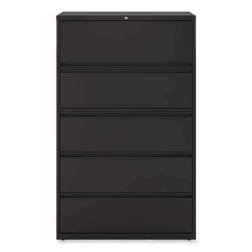 Picture of Lateral File, 5 Legal/Letter/A4/A5-Size File Drawers, Black, 42" x 18.63" x 67.63"