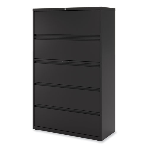 Picture of Lateral File, 5 Legal/Letter/A4/A5-Size File Drawers, Black, 42" x 18.63" x 67.63"